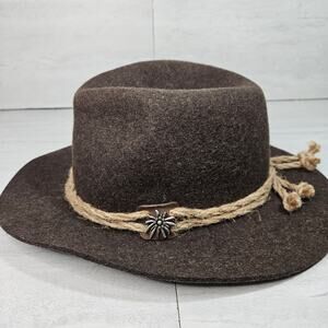 Original Faustmann Hat Fedora Wool Roped Size 59 (7 3/8) Scarecrow Cosplay